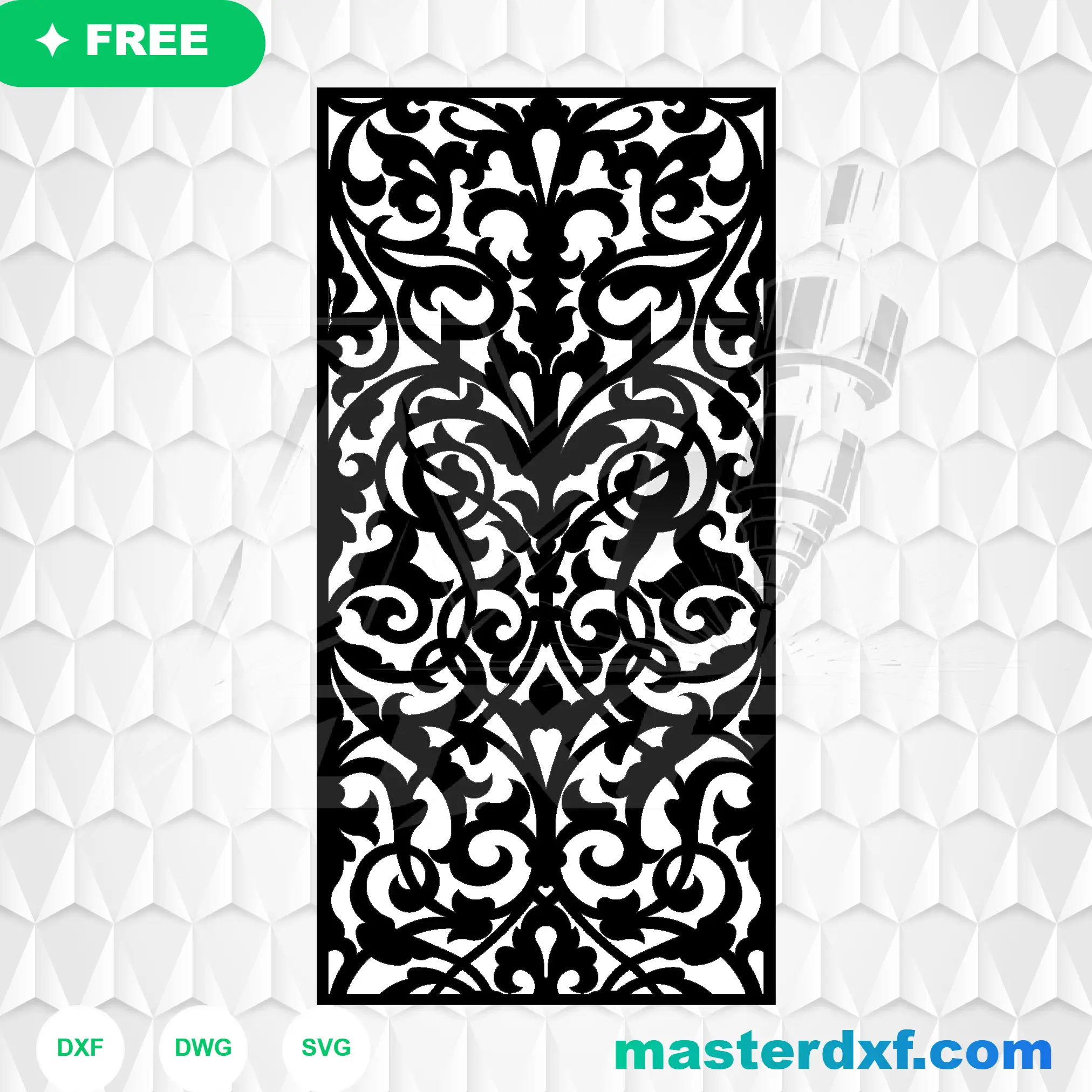 Classic Damask Wall Art DXF – CNC Router Ready DXF File